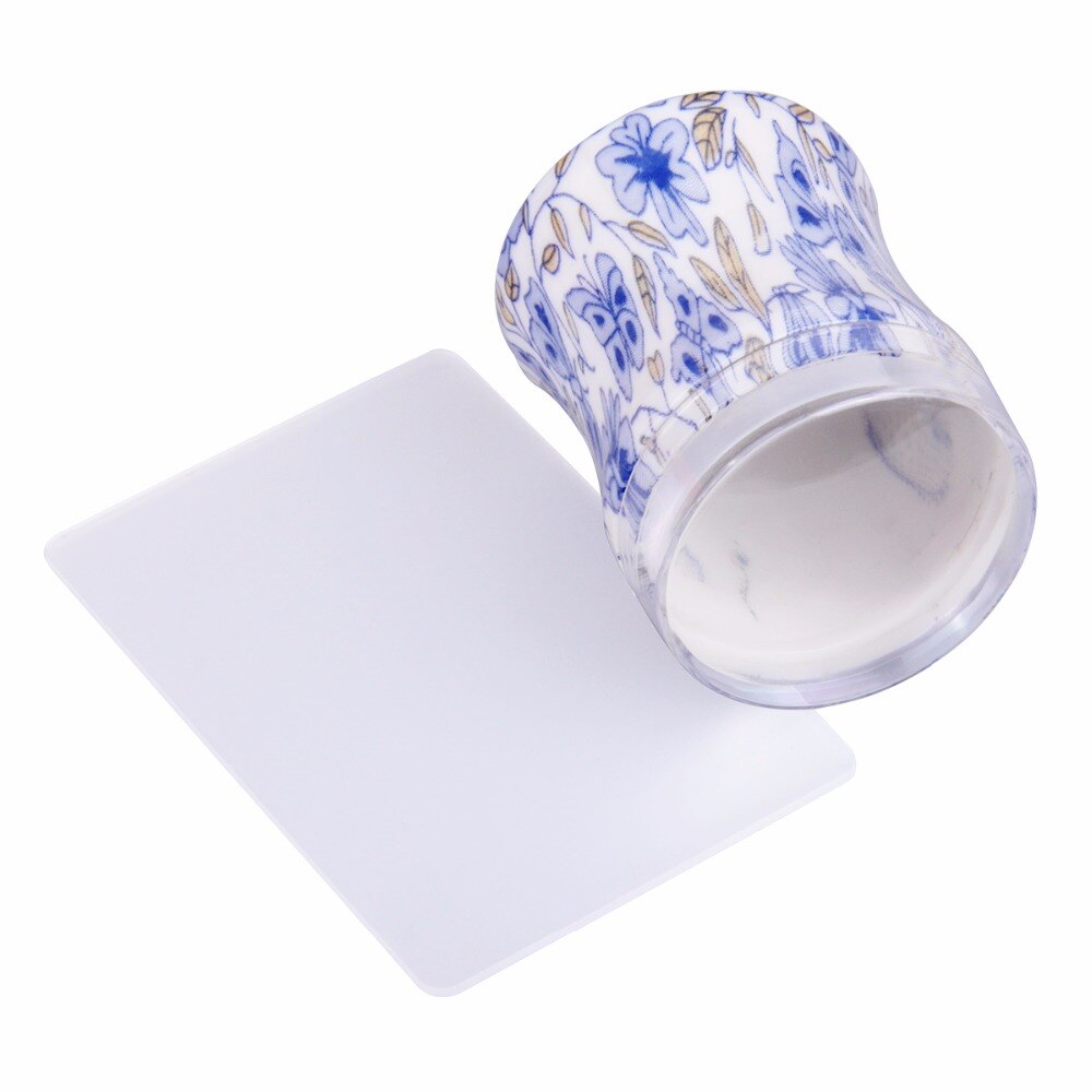Buitee Clear Jelly Silicone Nail Stamper With Scrapet Nail Art Stamping Tool Set For DIY Nail Stamping Manicure Nail Decoration: Set 12