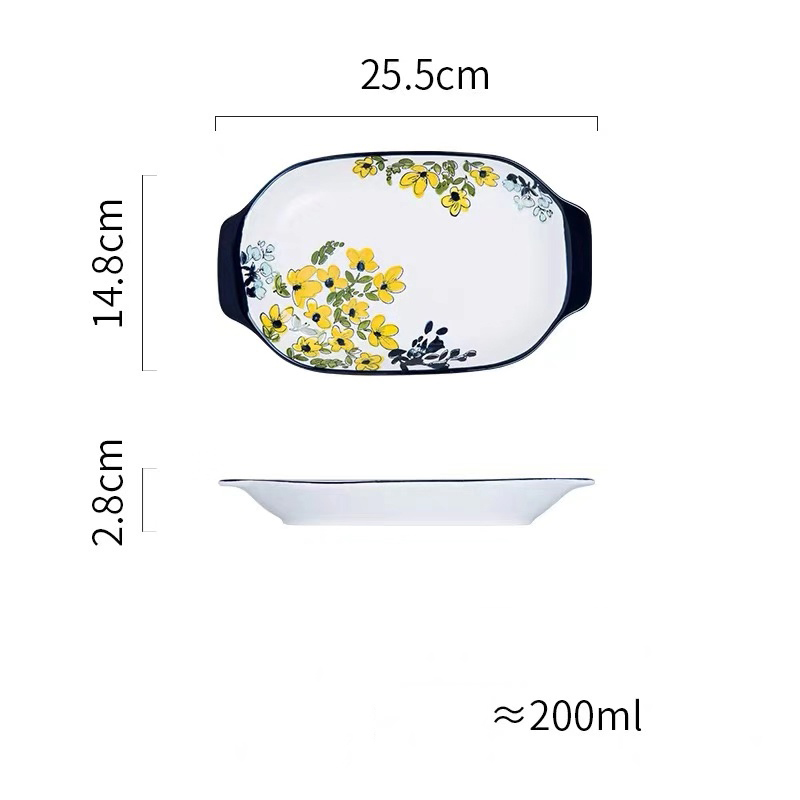 Chinese Porcelain Glazes Ceramic Party Tableware Set Porcelain Breakfast Plates Dishes Noodle Bowl Comal For Decoration: Fish plate S