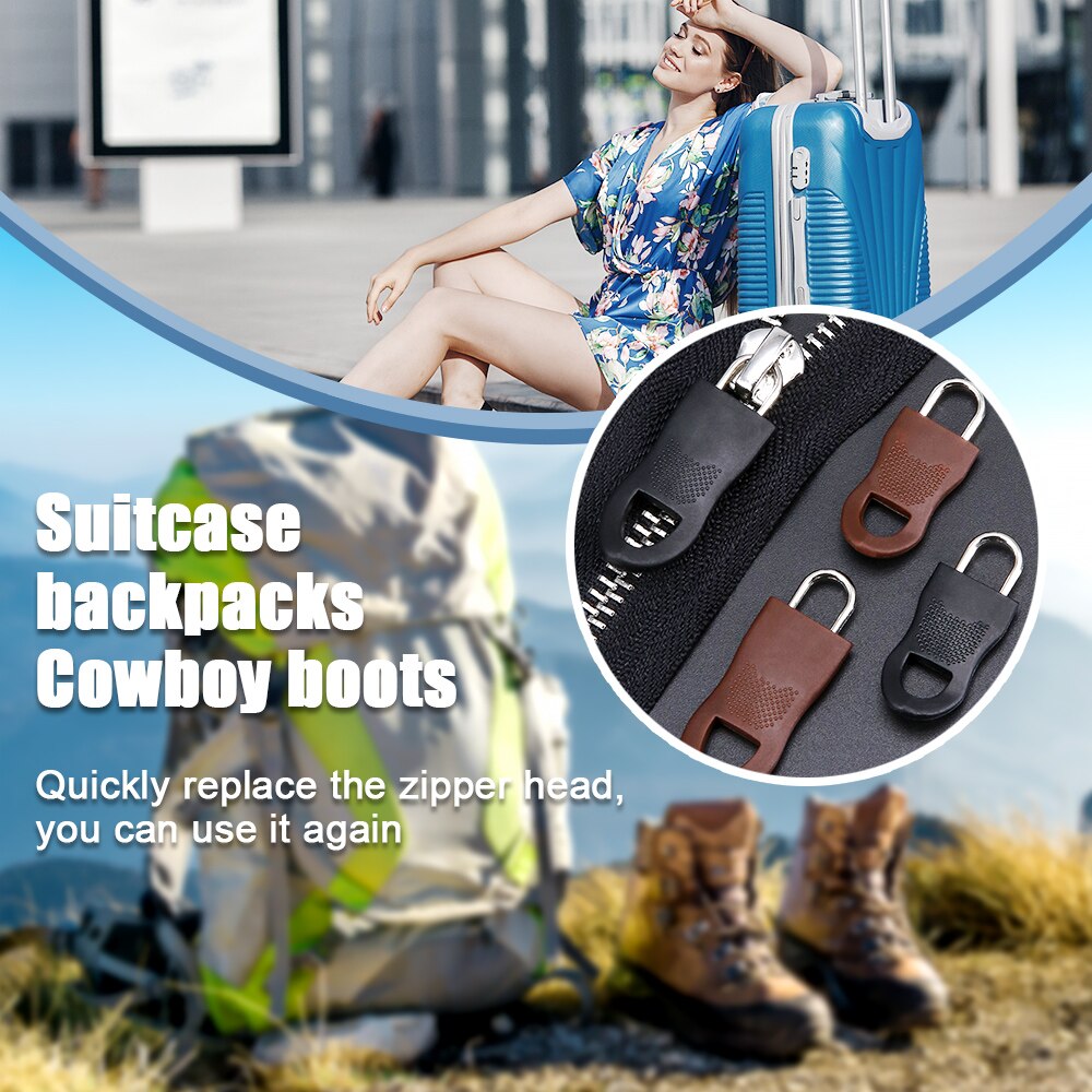 Universal replacement zipper pull head repair kit clothing zipper travel bag luggage backpack zipper pull head holder