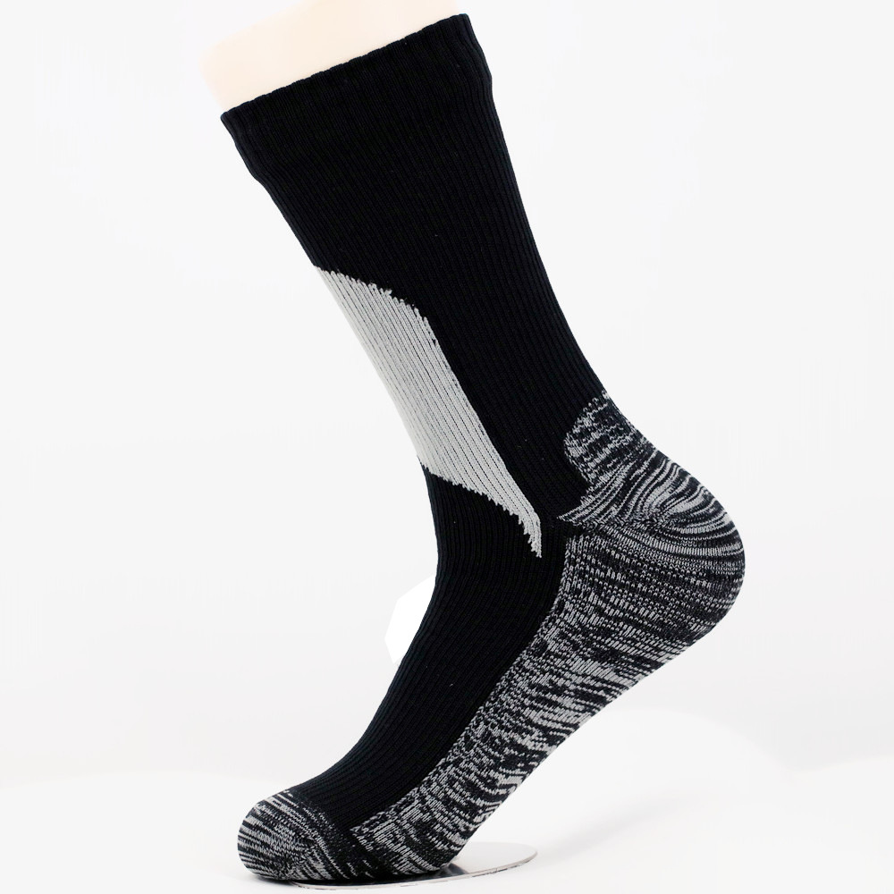Calzini impermeabili traspiranti da esterno impermeabili escursionismo trampolieri campeggio inverno sci calzino equitazione neve calzini impermeabili caldi: 1 pair white grey / L Euro 43-46