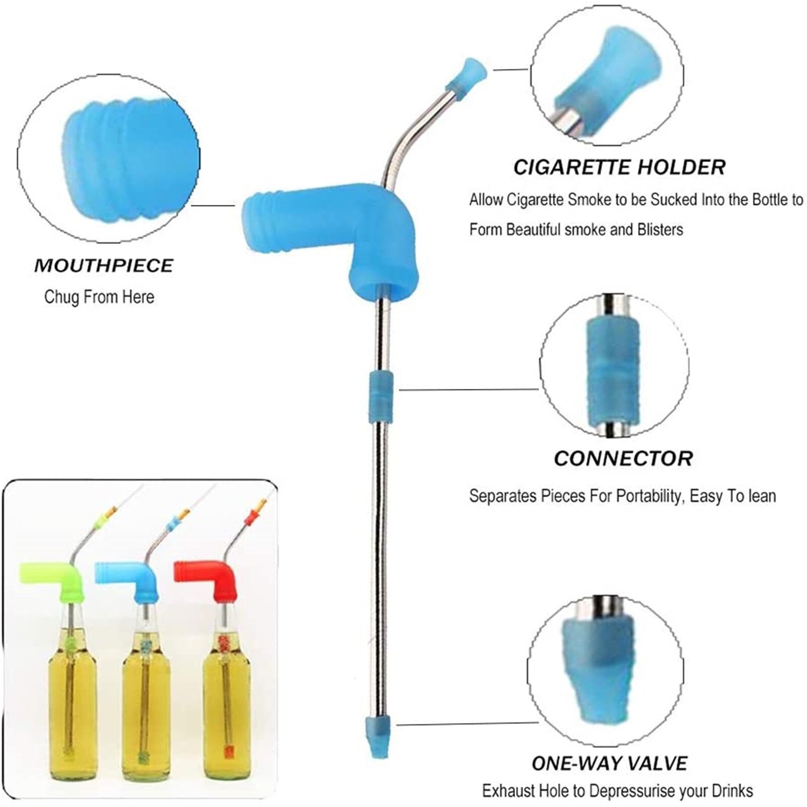 Dispositif de plongée en apnée Portable, divertissement en toute sécurité, entonnoir à boisson de Style paille, pour fête, Bar, décoration
