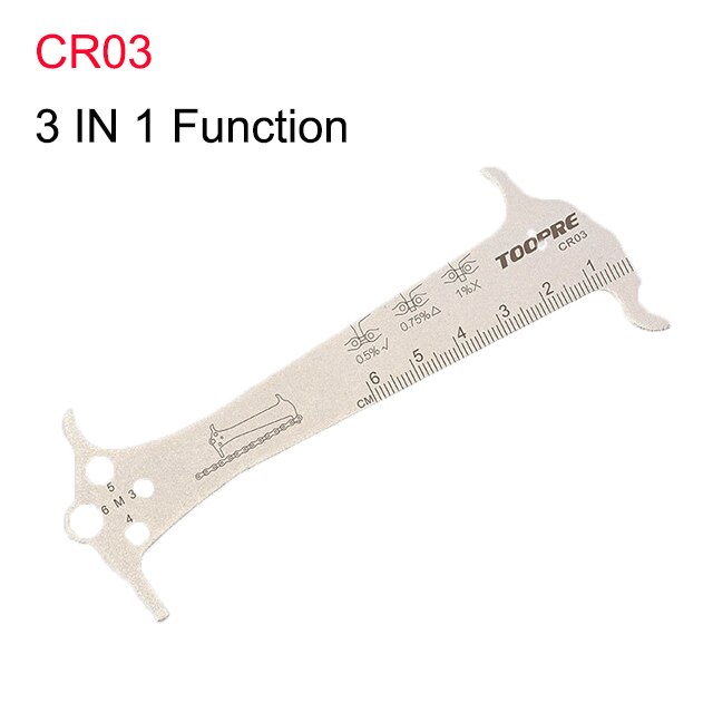 Bicycle Chain Checker Stainless Steel MTB Bike Chain Hook Screw Measuring Ruler Wear Gauge Calipers 6 In 1 Multifunction Tool: CR03