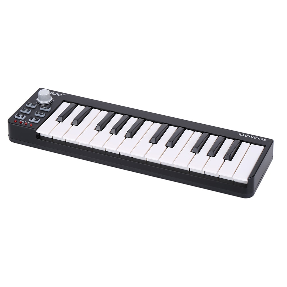 Worlde Easykey.25-teclado portátil Mini de 25 teclas, controlador USB MIDI, teclado de instrumentos musicales, mando MIDI