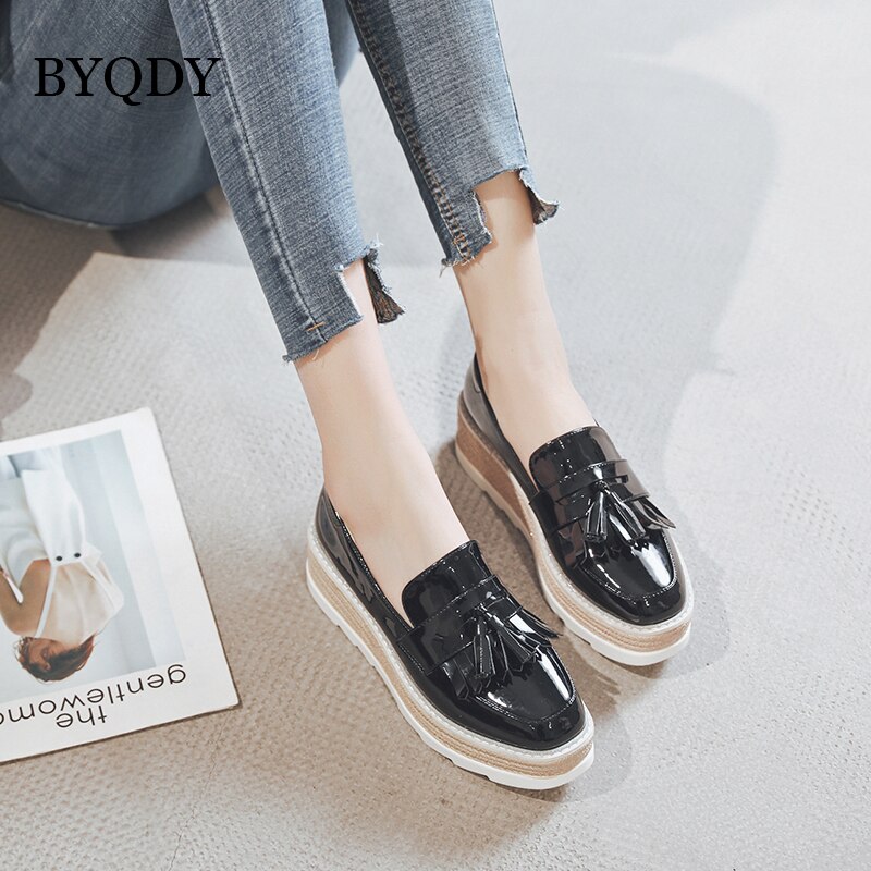 Byqdy dusk platform pumps mule sko kvinner høy hæl kvinnelige pumps rund tå skinnsko kontor damer sko svart slip on