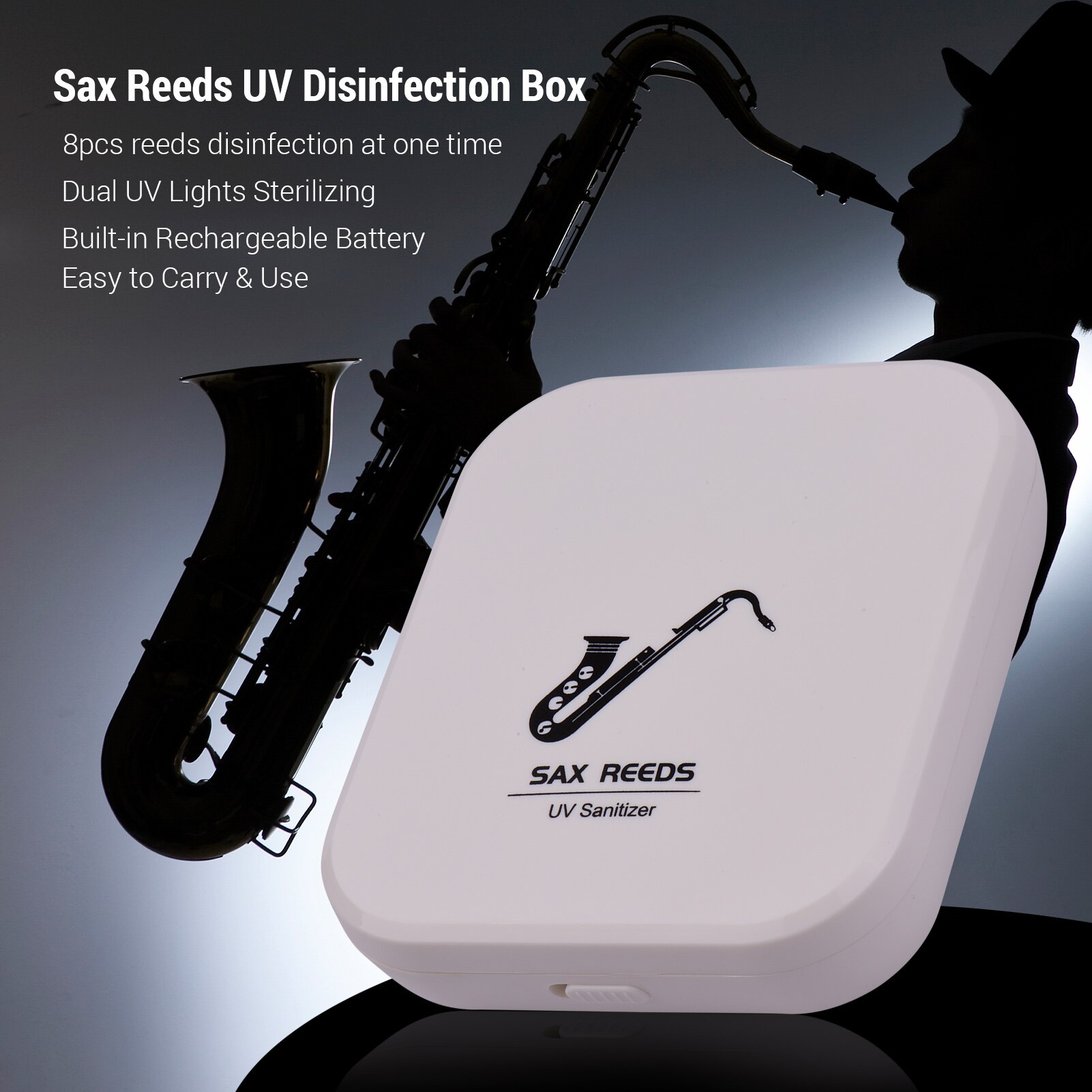 UV Sanitizer Box - Portable Reed Sterilizer - UV Light Disinfection for Musical Instruments