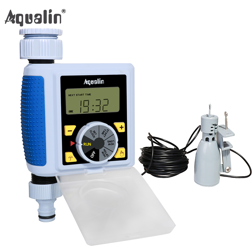 Big Dial&amp;Large Screen Automatic Water Timer Irrigation Garden Controller 21055 and Rain Sensor 21103 and Humidity Sensor 21106