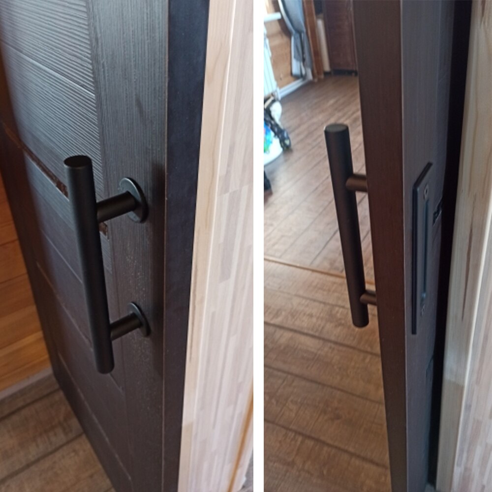 Pull Flush Recessed Wood Door Handle Sliding Barn Door Handle 35-45MM For Cabinet Cupboard Interior Door Furniture Hardware Set