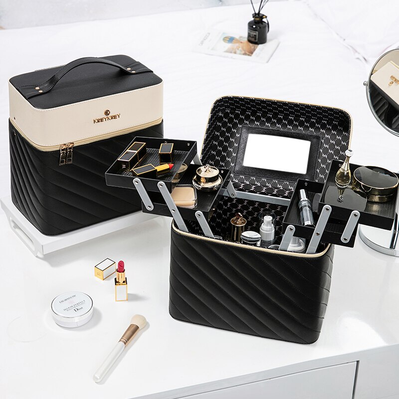 Makeup Bag Toiletry Cosmetic Storage Box Portable travel Make Up Suitcase: 6