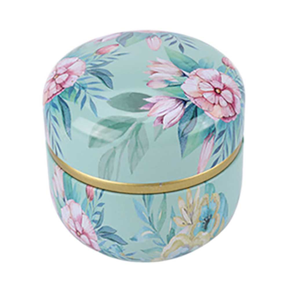 Japansk stil rund metal tin te æske med låg kaffepulver matcha slik kagebeholder rose krukke dåser etui mini opbevaringsboks: 6c