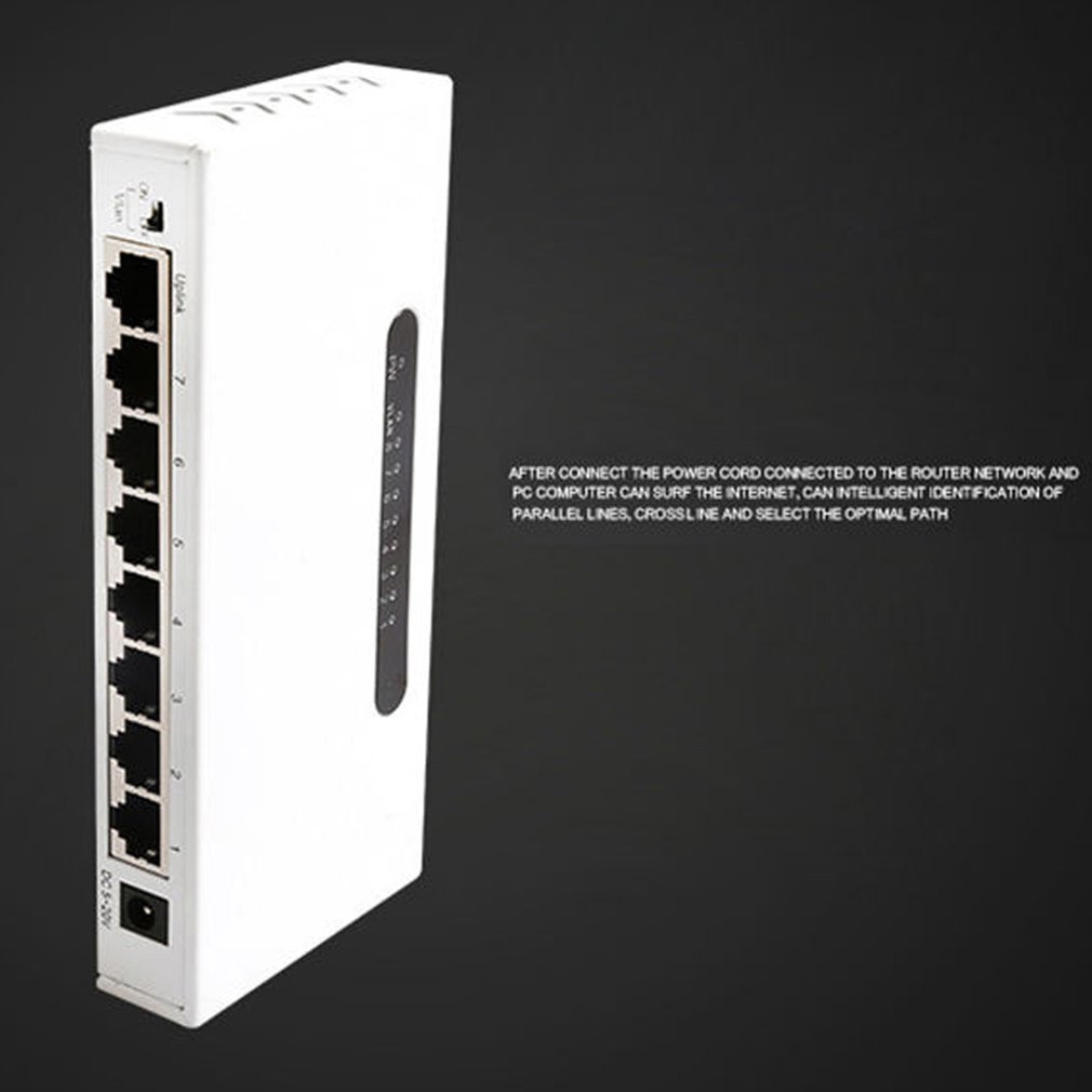 8-Port Poe Netwerk Switch Unmanaged Gigabit 1000M Ethernet Switch Metalen Behuizing Sterke Duurzaam Schakelaar