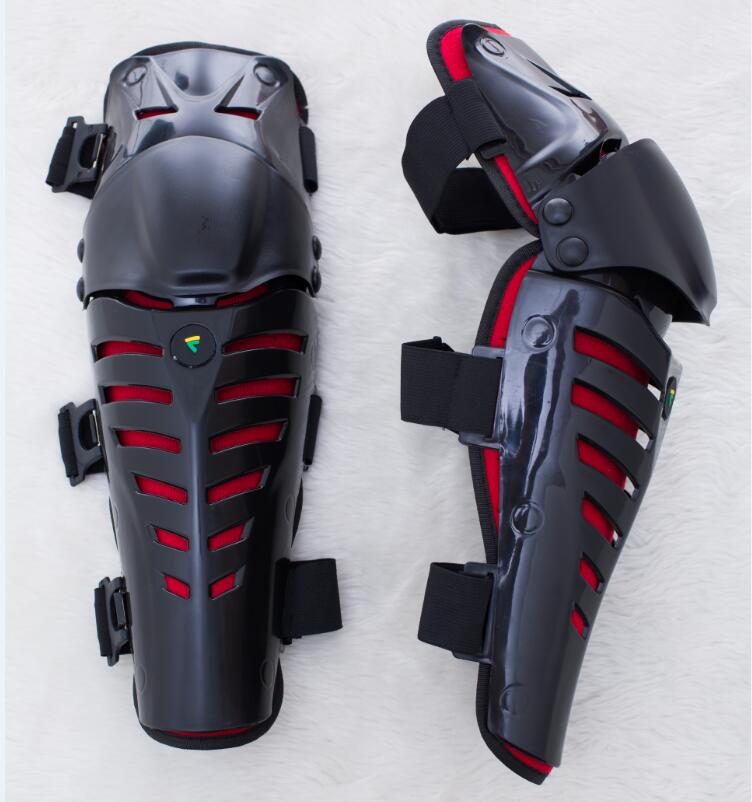 Motorcycle Knee Pad Motocross Knee Guards Motorcycle Protection Knee Motor-Racing Guards Safety Gears Race Brace: black with red