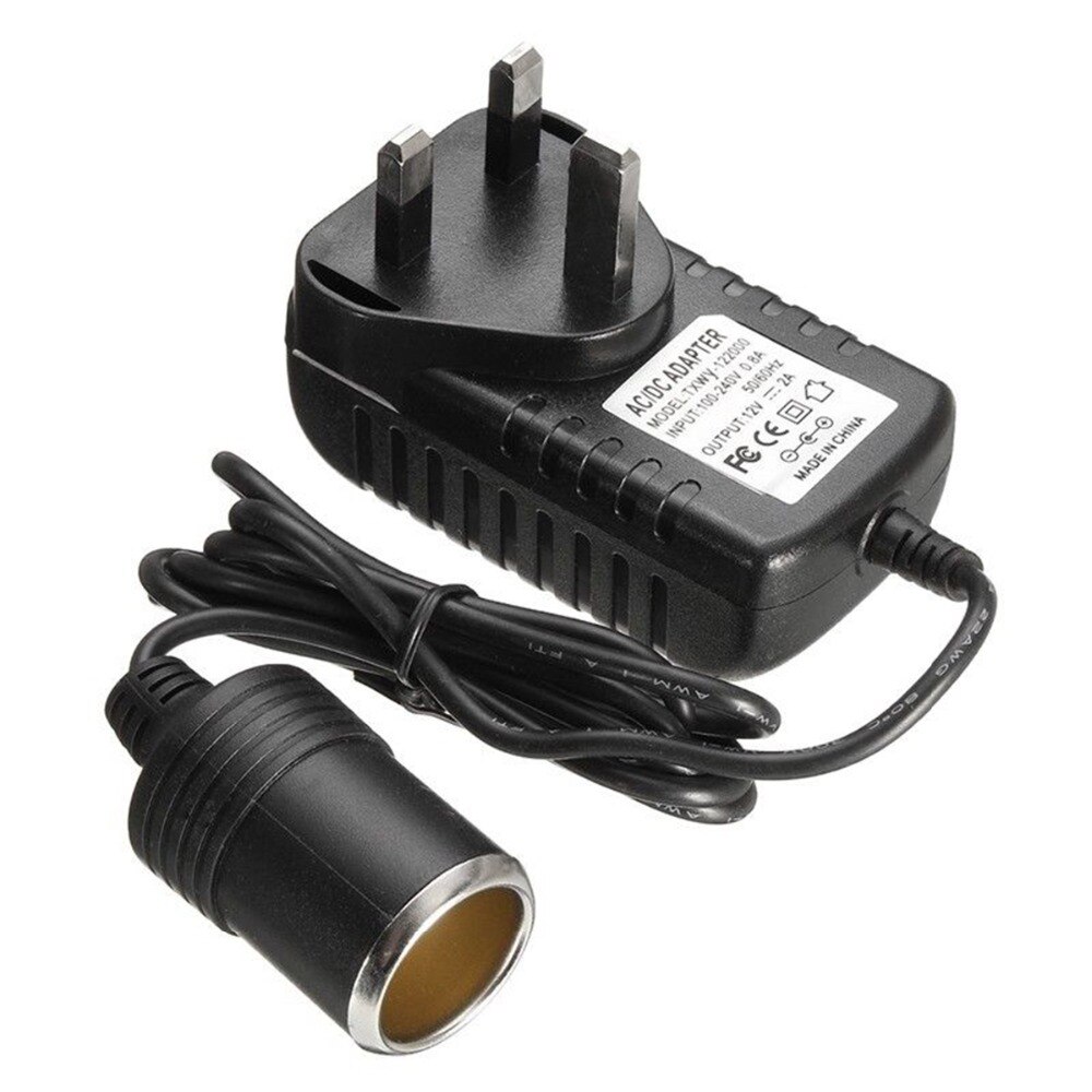 Universele  dc 12 volt ---2a- stopcontact adapter converter auto sigarettenaansteker eu uk us stekker met led-laadindicator