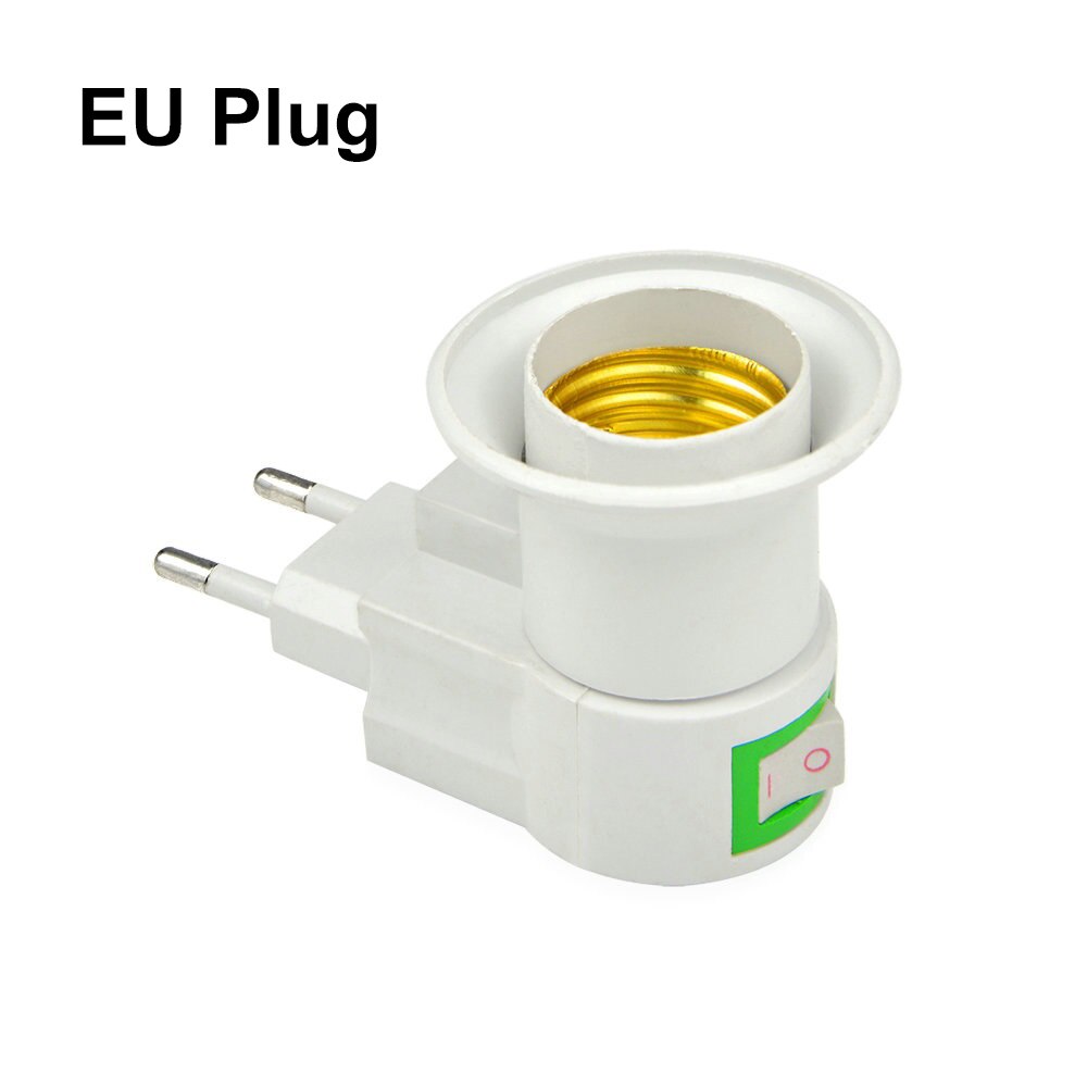 Fleksibel  e27 lys sokkel lampeholder ledet pære adapter udvid forlænger konverter lampe base holder: E27 eu stik