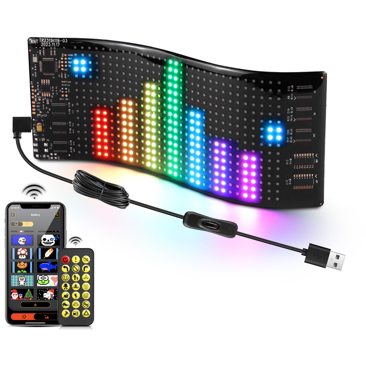 Reklameskærm led-modul skærmkort gør-det-selv programmerbar rullebesked til led-bildisplay bilbagrude café bar butik