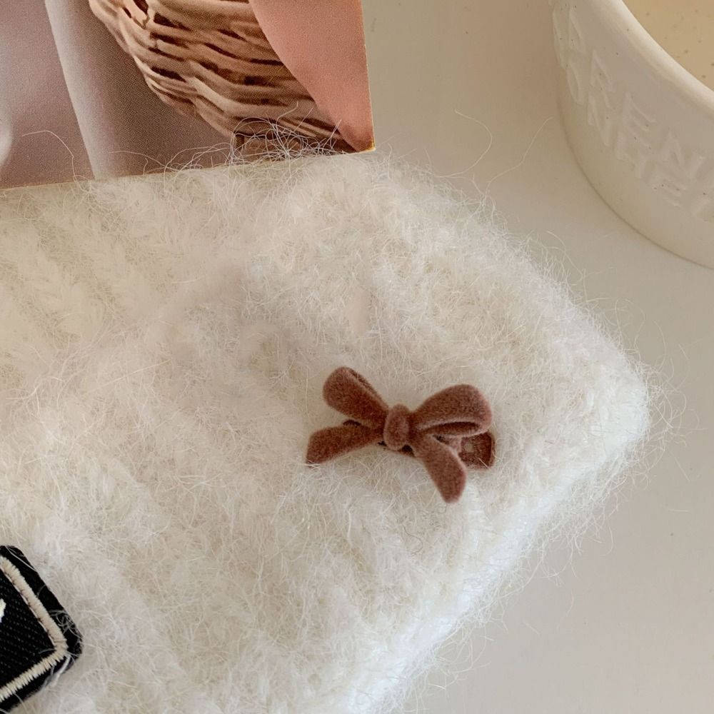 Horquilla de terciopelo con lazo para mujer, accesorios para el cabello, herramientas de peinado, pinzas para el cabello con lazo, Mini horquillas: Lavanda
