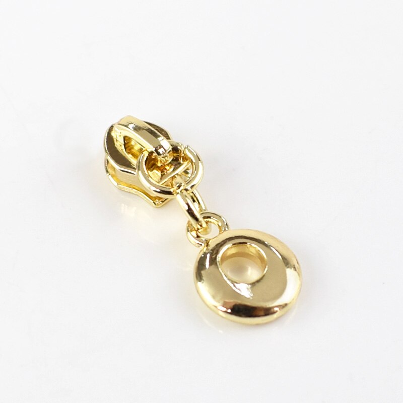 50 st 3#  o ringar metall blixtlås för nylon dragkedjor gör det själv handgjorda kläder plagg zip reparation kit väska tillbehör: Ljusguld