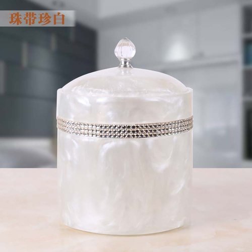 European desktop coffee table mini storage bin trash can small home storage tube garden round flower bucket garbage cans: M