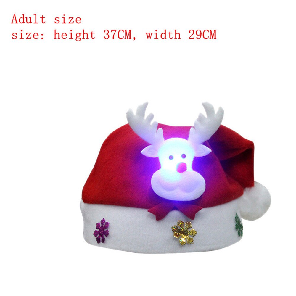 Cosplay Kids Adult LED Kerstmuts Kerstman Rendier Sneeuwpop Xmas Cap bonnet de noel adulte kerstman hoed