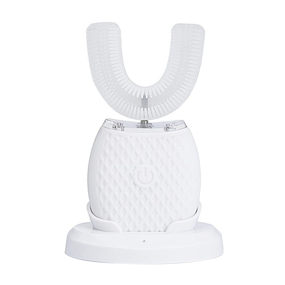 360 stopni inteligentny automatyczny elektryczna soniczna szczoteczka robić zębów USB akumulator ultradźwiękowy U kształt 4 styl zegar niebieskie światło: biały