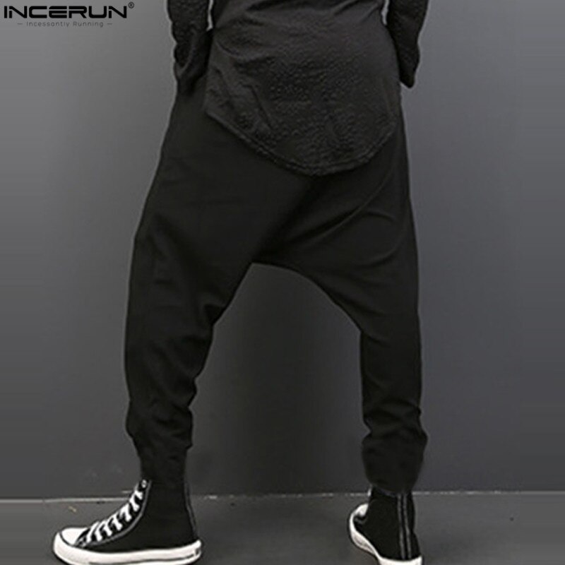 Incerun baggy byxor herr lösa grenbyxor hip-hop dansbyxor herr harem byxor pantalon hombre plus size