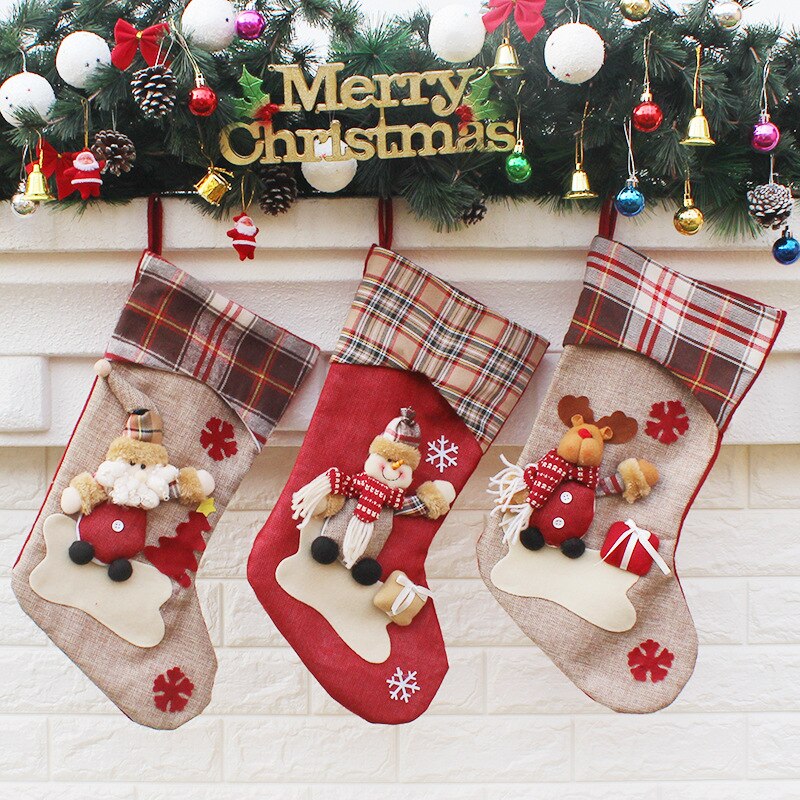 Kerstsok, kerstversiering voor thuis, kerstsokken, kerstboomdecoratie, kerstversiering