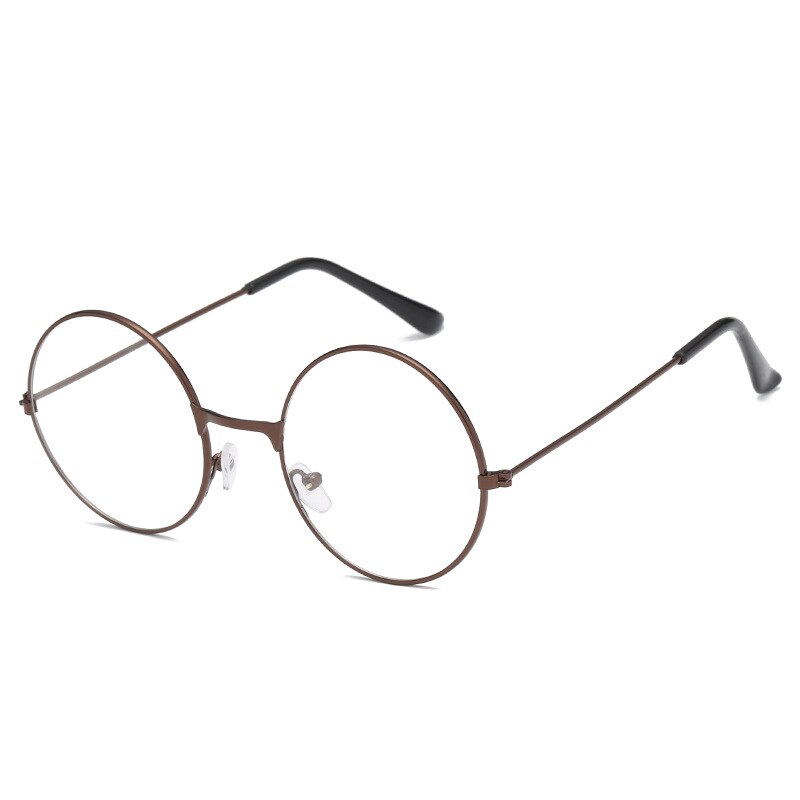 Unisex Retro Round Circle Metal Frame Eyeglasses Original Clear Lens Glasses 2 Styles Men: Bronze