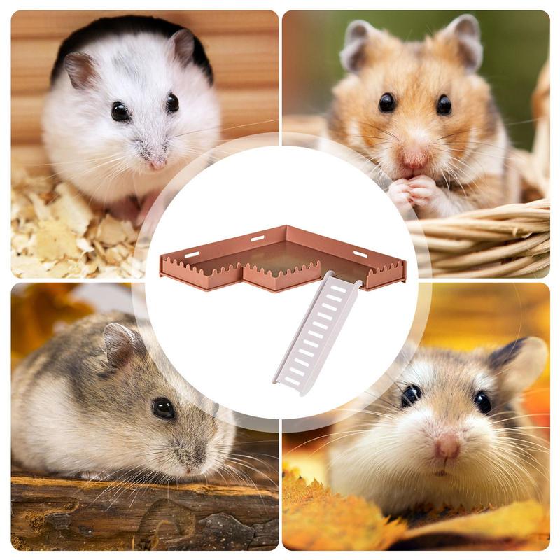 Hamsterplattform med stege säker pvc lekgym med stege husdjurstillbehör smådjursmiljödekor för hamstrar igelkottar