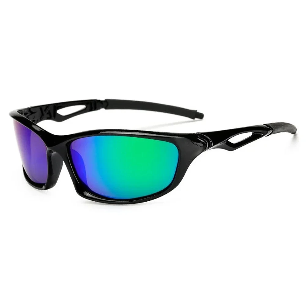 2025 Gepolariseerde Zonnebril Mannen Vierkante Sport Zonnebril voor Mannen Rijden Vissen Zwart Frame Goggle UV400: GRIJS