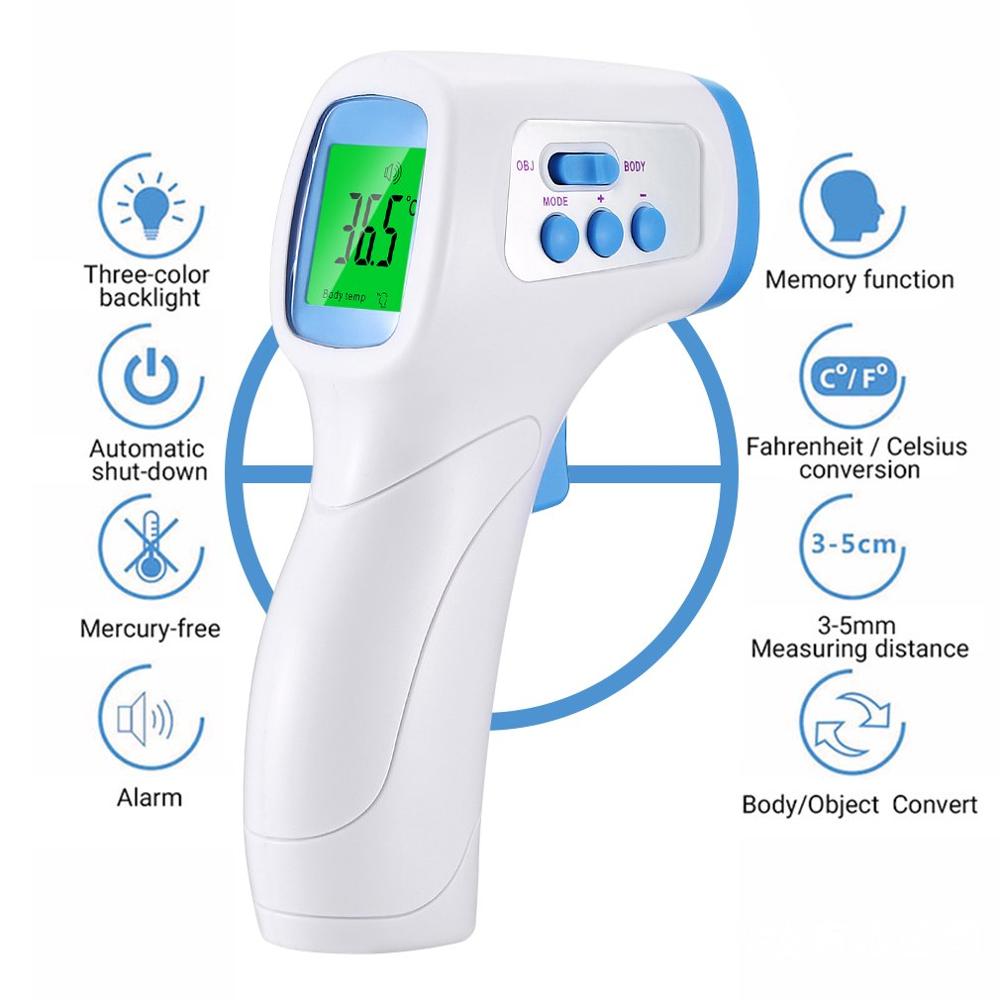 Digital LCD Non-contact IR Infrared Thermometer Surface Temperature Measurement Data Hold Function 3 colors