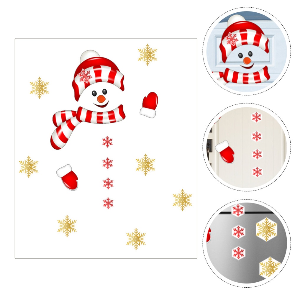 1 Set Stickers Grappige Sneeuwman Creatieve Koelkast Decors Koelkast Stickers Voor Party