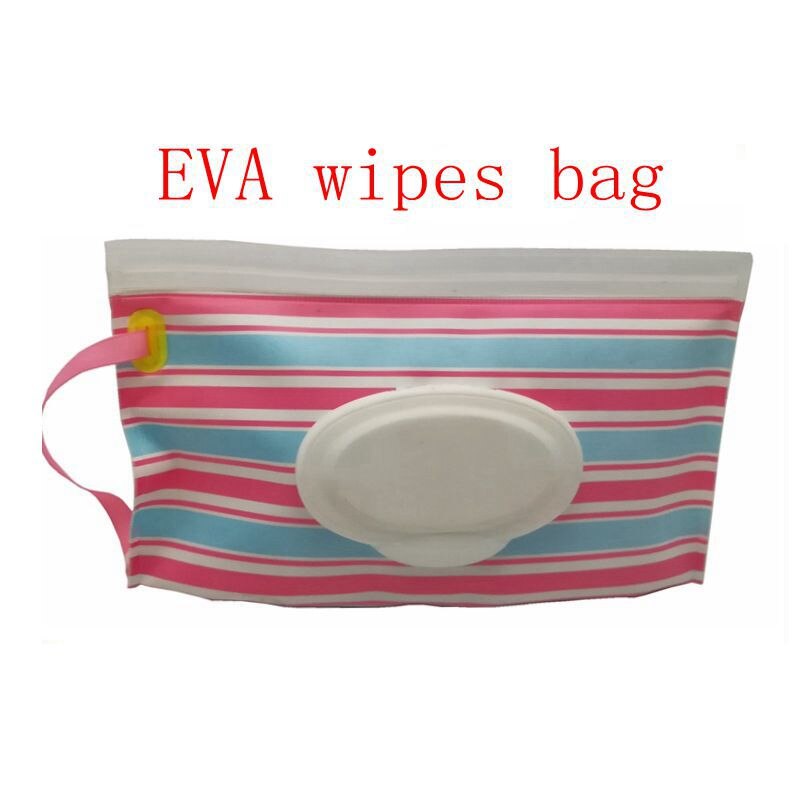 Bolso de mano para limpieza de maletas, toallitas ecológicas, bolsa de cosméticos con tapa, caja de toallitas portátil con correa a presión: Marrón
