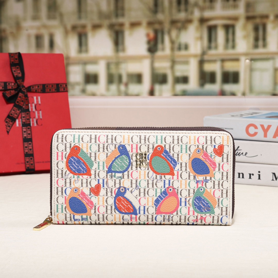 CH Premium Folding Printed Monogrammed Luxury Women's Handbags Square Wallet Classic Vintage: SKY BLUE