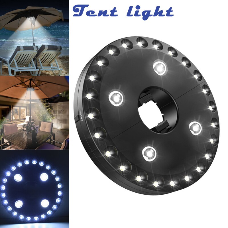 Led parasoll paraplylys for uteplass gress veranda terrasse festlig fest camping  ja55