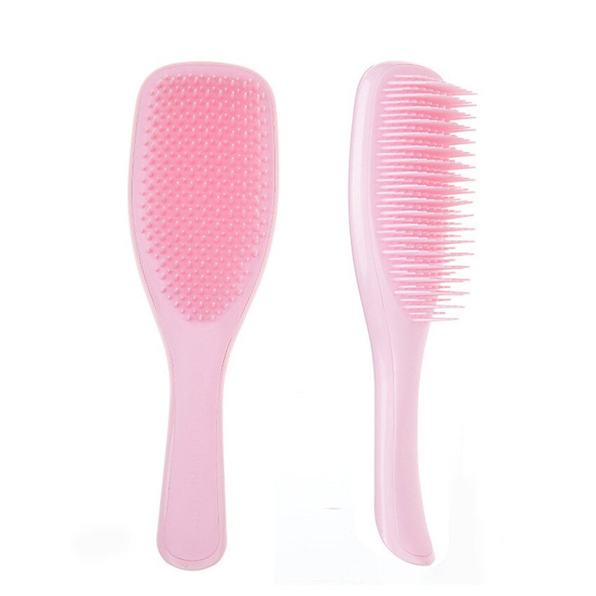1Pc de mango largo peine Anti-estática peine cepillo de pelo seco mojado masaje peines para peluquería Estilo pelo herramientas: Rosa