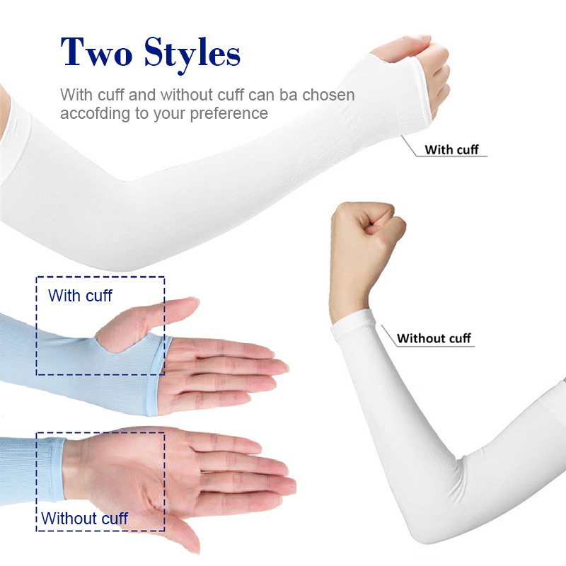 Summer Ice Silk Long Sleeves Anti-Sunburn Arm Cover Men Women Cuff Cool Hand Sleeves Anti-UV Cycling Arm Sleeve Fingerless