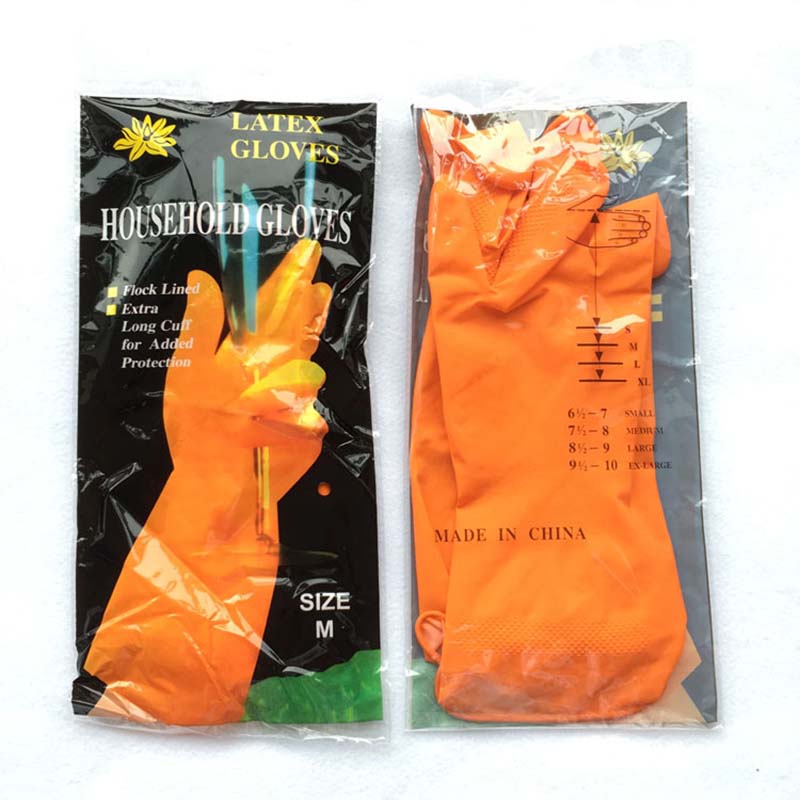 Guante de goma de látex para cocina, manopla de manga larga, resistente al agua, antideslizante, para lavar platos, agua, polvo, limpieza