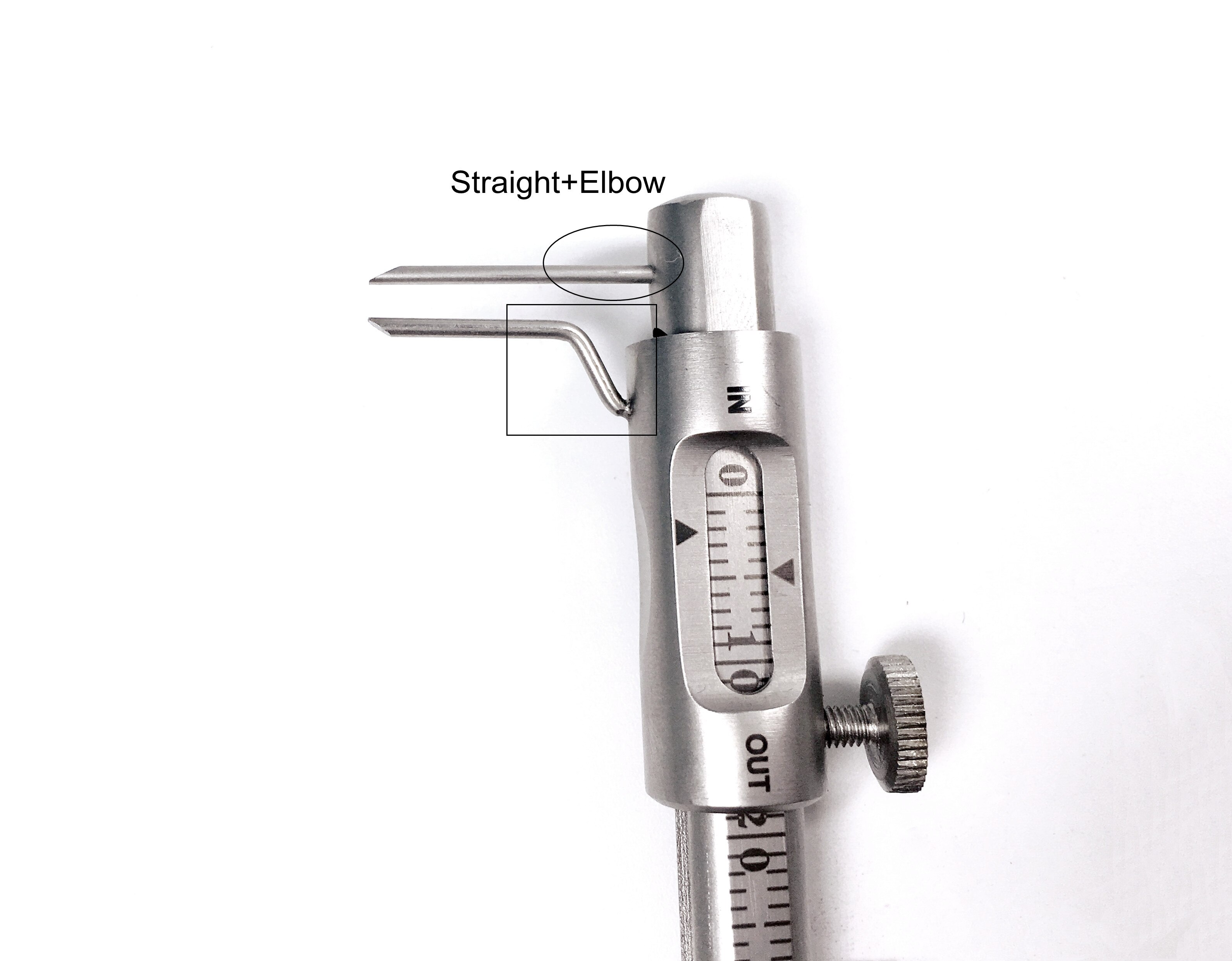 Dental Stainless Steel Sliding Caliper Implant Gauge Measuring Pen 2Type 0-80mm