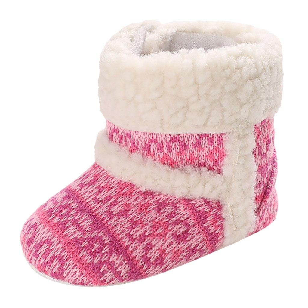 Baby Schuhe Art Stiefel Neugeborenen Dickes ist hingefallen Booties Mädchen Jungen Super Warme Winter Baby Knöchel Schnee Stiefel Kleinkind freundlicher Warme erste Gehhilfe: Rosa / 5,5