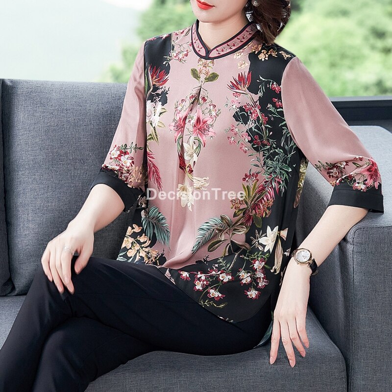 2022 cheongsam blouse traditional cheongsam oriental chinese clothing for women tops traditional chinese qipao cheongsam top: L