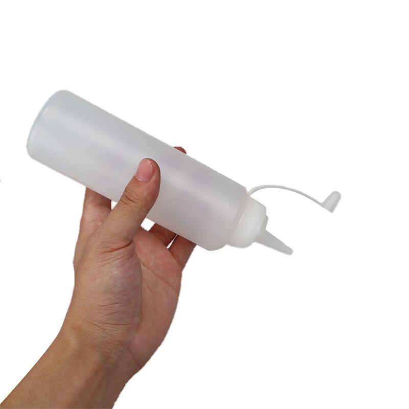 Condiment Bottles with Twist On Cap Lids Ketchup Mustard Mayo Sauces Olive Oil Bottles Kitchen Gadget: White