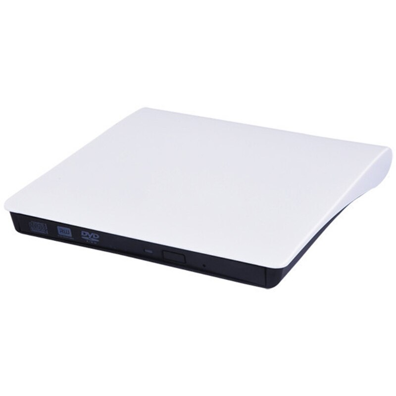 Externe Dvd Drive Usb 3.0 Cd Rom Optische Drive Usb C Brander Slim Cd/Dvd Rom Brander Schrijver Reader speler Draagbare: WHITE