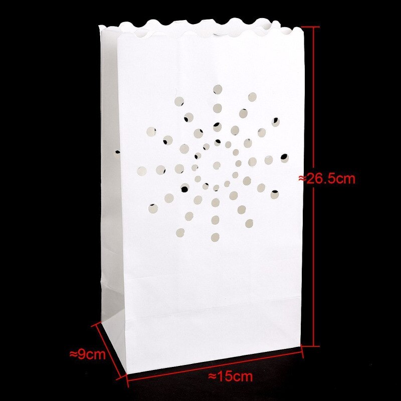 10PCS Wedding Heart Tea Light Holder Luminaria Paper Lantern Candle Bag Home Romantic Wedding Party Decoration Supplies