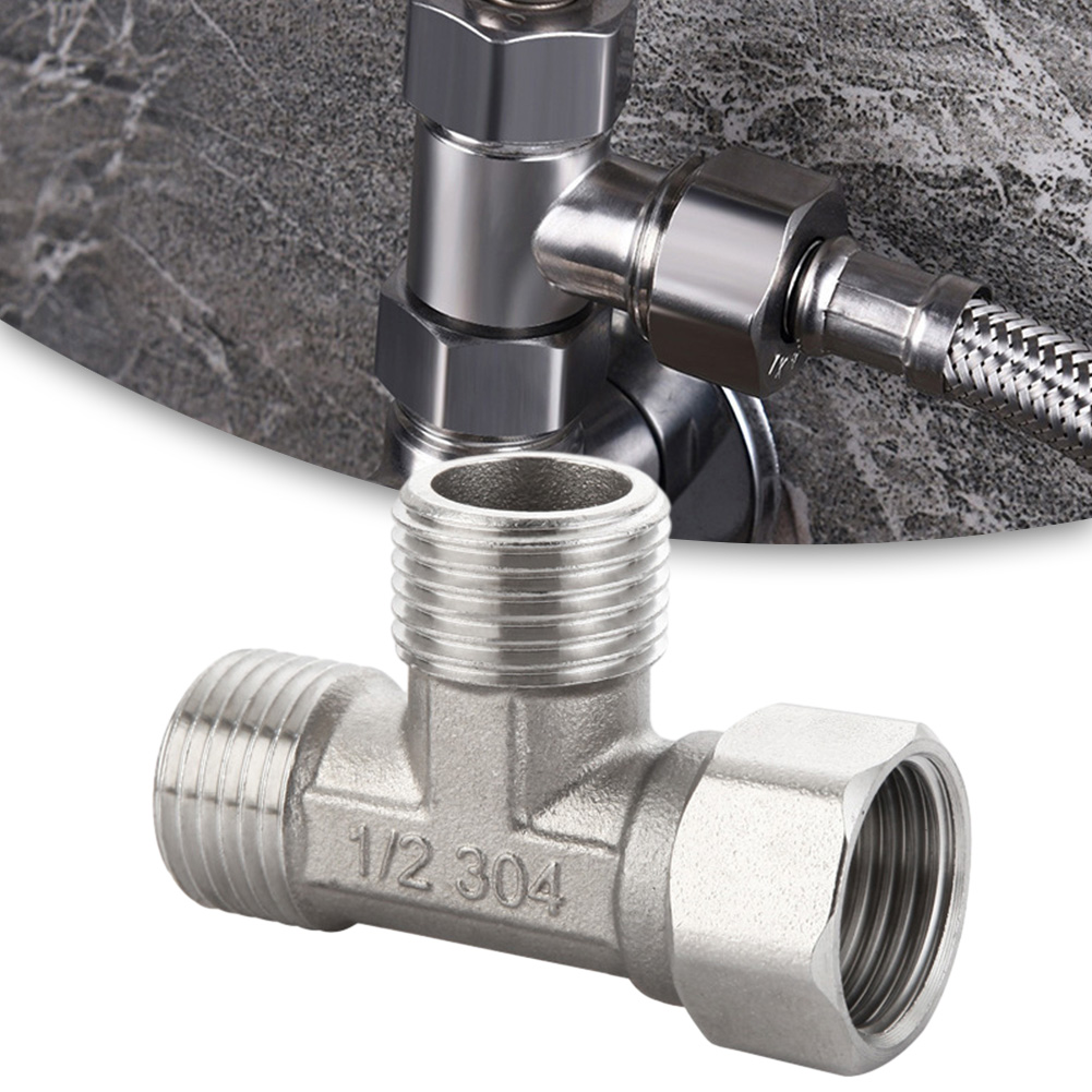 Rvs T Adapter G1/2 "T-Klep Omschakelklep Drieweg Apparaat Gat Voor Bad Bidet Sproeier douche