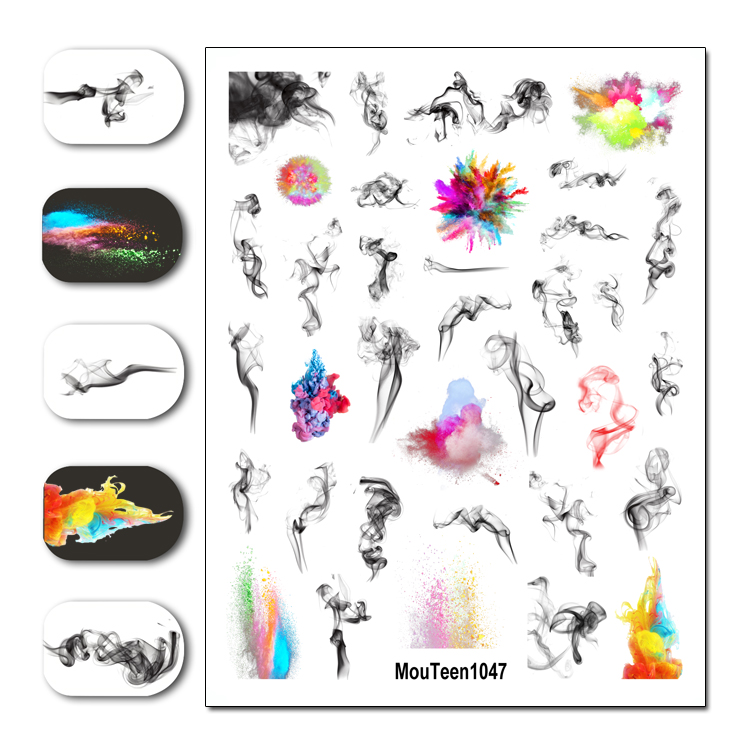 Newest Mouteen1029 Dripping Graffiti Nail Sticker Nail Water Sticker for Nail Art Sticker Decal Art Decoration: Peach