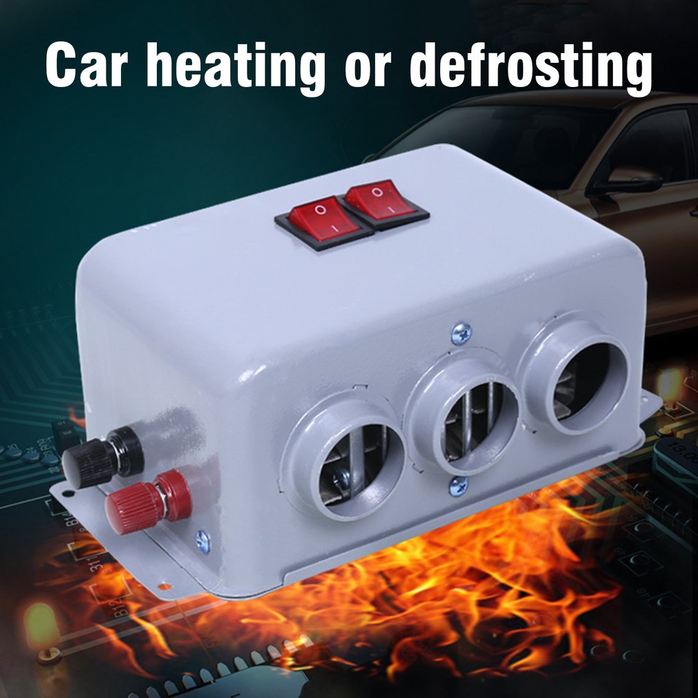 Autoverwarmer, 12V 200W Draagbare Voorruitontdooier Voorruitverluchting met 360 Graden Roterende Basis, Snelle Verwarming Ontdooiing Ontwaseming voor Auto SUV Jeeps Trucks