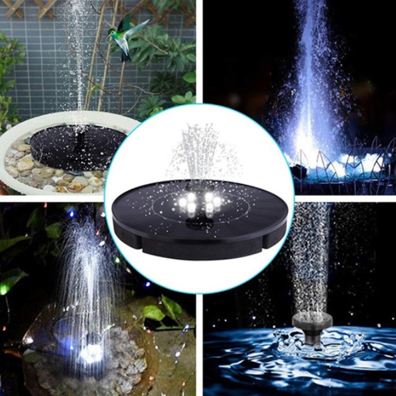 Solar Fontein Pomp Met Led-verlichting, Ingebouwde 2000Mah Batterij, Drijvende Water Fontein Voor Outdoor, tuin En Vijver