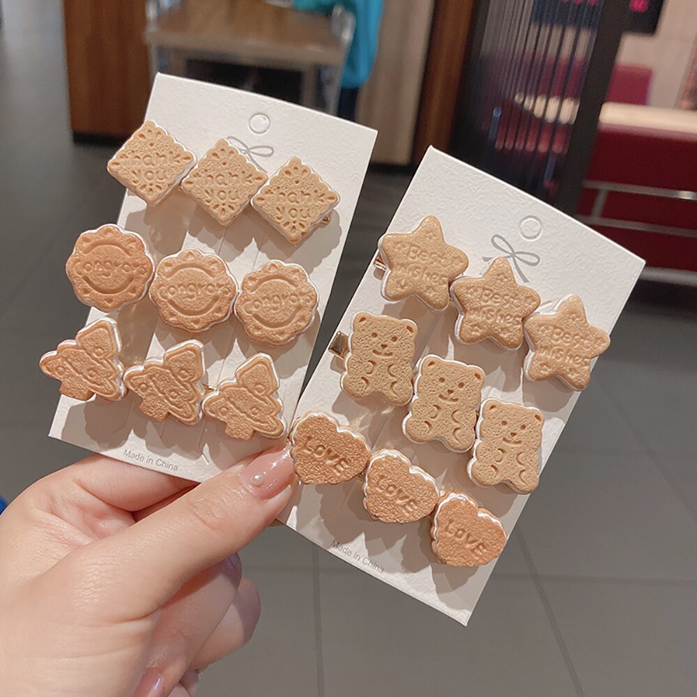 Meisje Creatieve Leuke Biscuit Haarspeld Eenvoudige Temperament Side Top Hair Clips Hoofdtooi Ornament Mode Haaraccessoires