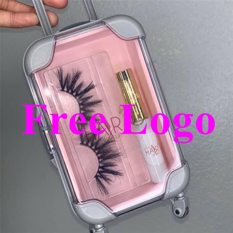 cute suitcase luggage eyelash packaging for mink lashes