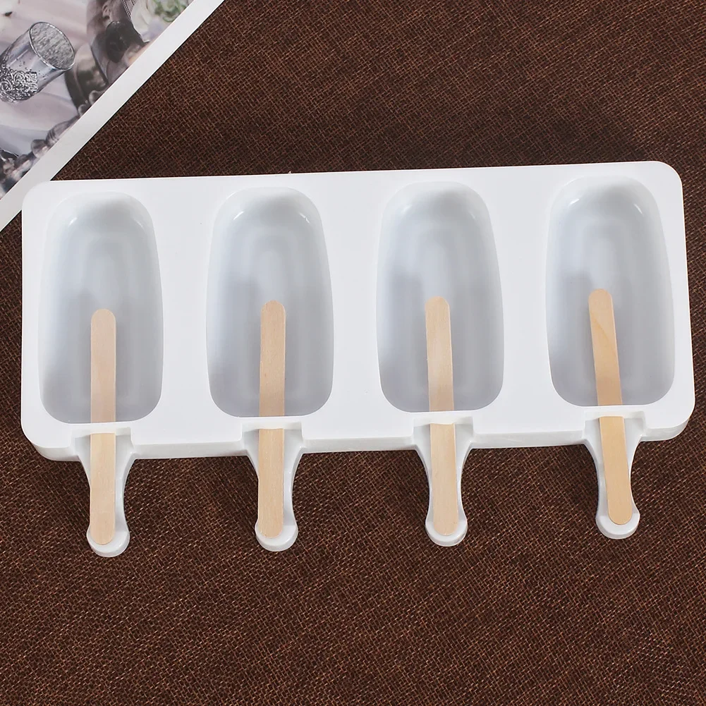 4/8 Cell Ijs Siliconen Mal Zomer Ijs Pop Maker Popsicle Mold Vruchtensap Vriezer Ijsbakje Popsicle Mold Chocolade Tool