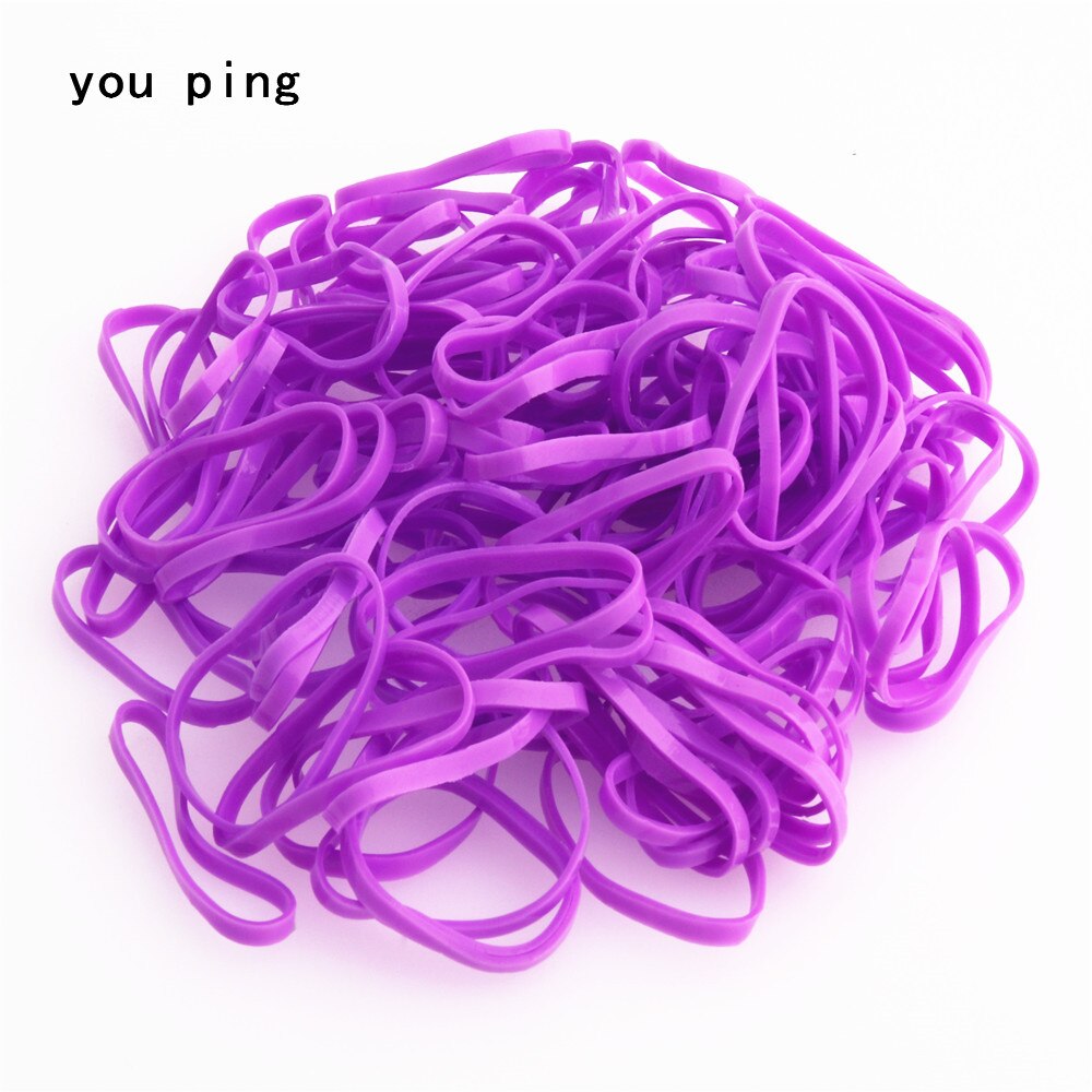 901 Pink Rubber Band Elastic Rope Women Girls child Tie Hair Styling Tools Students School Supplies: purple
